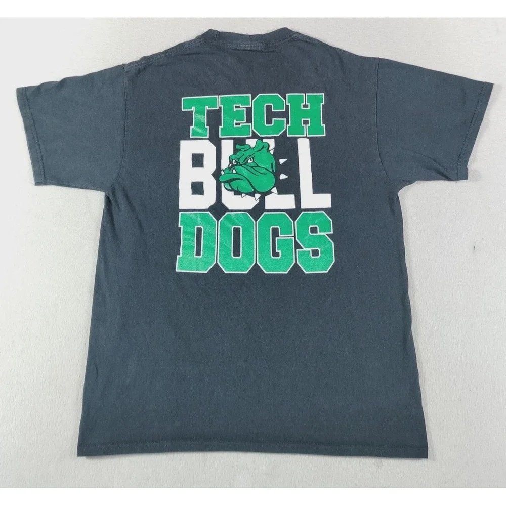 Port & Company Shirt Mens Medium Black Trimble Tech Bulldogs Graphic Tee School